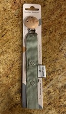 Moss And Fawn Feeder Keeper Linen Pacifier Clip - Fern Color - New