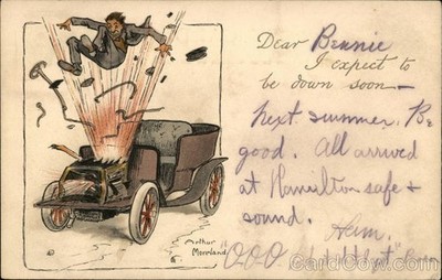 Cars I Expect Down Soon 1905 Hamilton, NY Antique Original Vintage Postcard