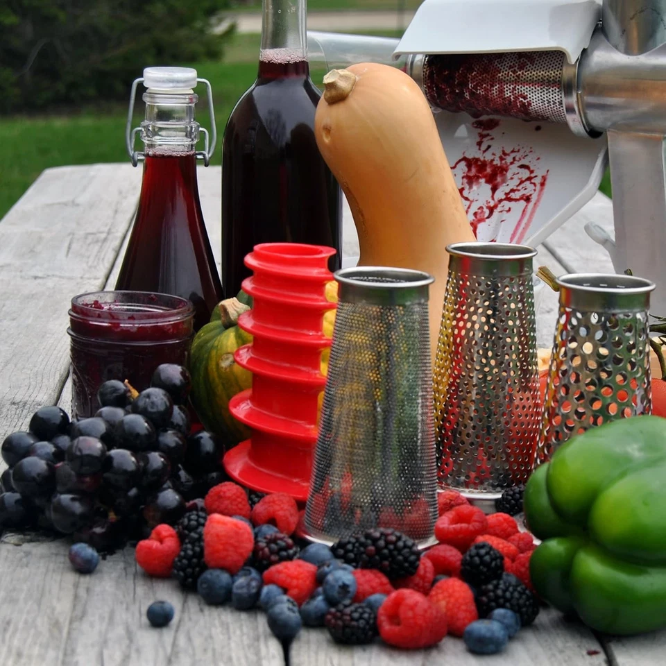Kit de accesorios Weston de 4 piezas para prensa de tomate y salsa, plata plateada  Foto 2 de 4