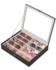 10 Slots Sunglasses Organizer Box, Eyeglasses Eyewear Display Case for Multip...