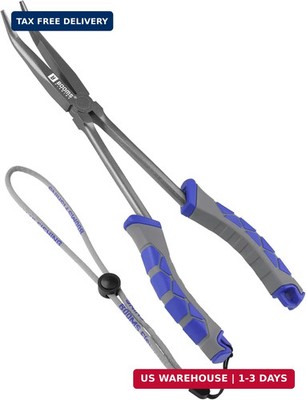 Booms Fishing Long Nose Pliers: 11.5'' Saltwater & Freshwater Hook Remover for Ba