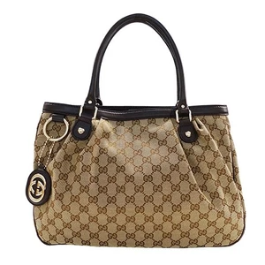 Grand sac fourre tout Gucci GG toile beige/marron épaule femme occasion 296835