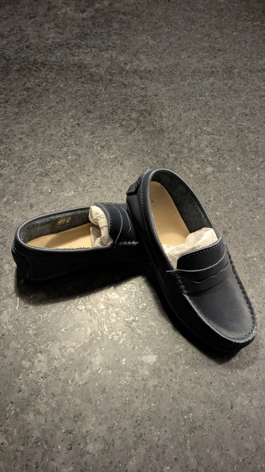 Mocasines de cuero Jacadi Kids mocasín en azul [niños EU32 US talla 1-- ¡NUEVOS!] Foto 2 de 4