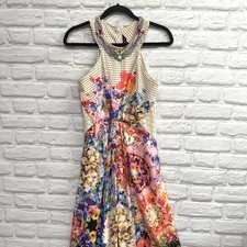 Anthropologie Ranna Gill Fairy Bling Dopamine Floral Polka Dot Maxi Dress Sz 4