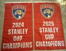 Florida Panthers NHL Stanley Cup Champions Set of 2 Large Banners/Flags 3  x 5  