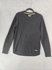 Omni Wool Shirt Mens Medium Base Layer Long Sleeve Crew Neck Outdoor Hike Black