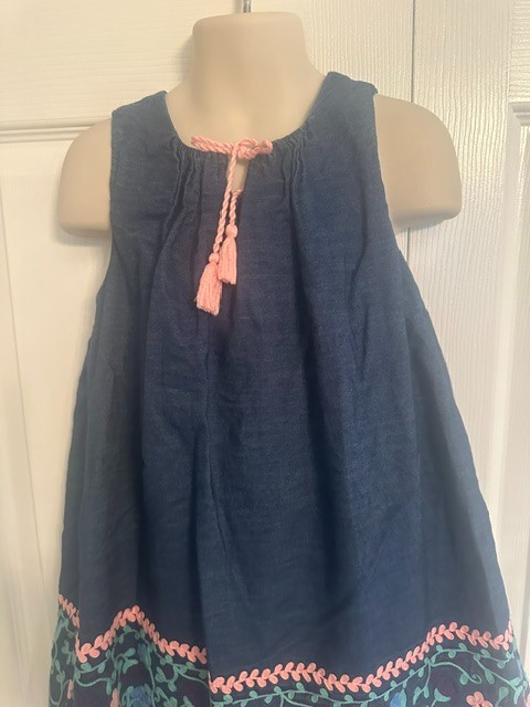 Artisan NY Girls Size 4t Embroidered Sleeveless Denim Dress