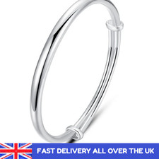 925 Sterling Silver Ladies Expanding Bangle - SOLID 925 Silver - Gift UK