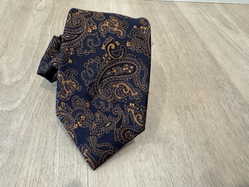 Joseph A. Banks 1905 Paisley Blue gold Tie - Picture 6 of 7