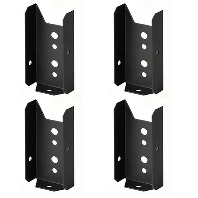 Metal Fence Brackets for 2x4 For Wood Rails Deck Railing Supports Black ...
