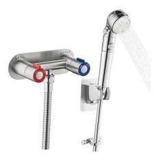 RV Shower Faucet with Hose and Filtered Handheld Shower Head, 4" Brushed Nickel