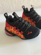 Toddler Boys Red Black Slip On PUMA Axelion Shoes NEW Size 5C US