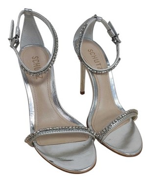 Schutz Damen Fabienne Heels Silber Größe EU 38 UVP 105£