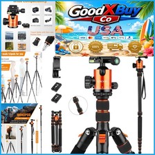 Camera Tripod 80 Inch Aluminum Ball Head Monopod with Phone Holder Carry Bag
