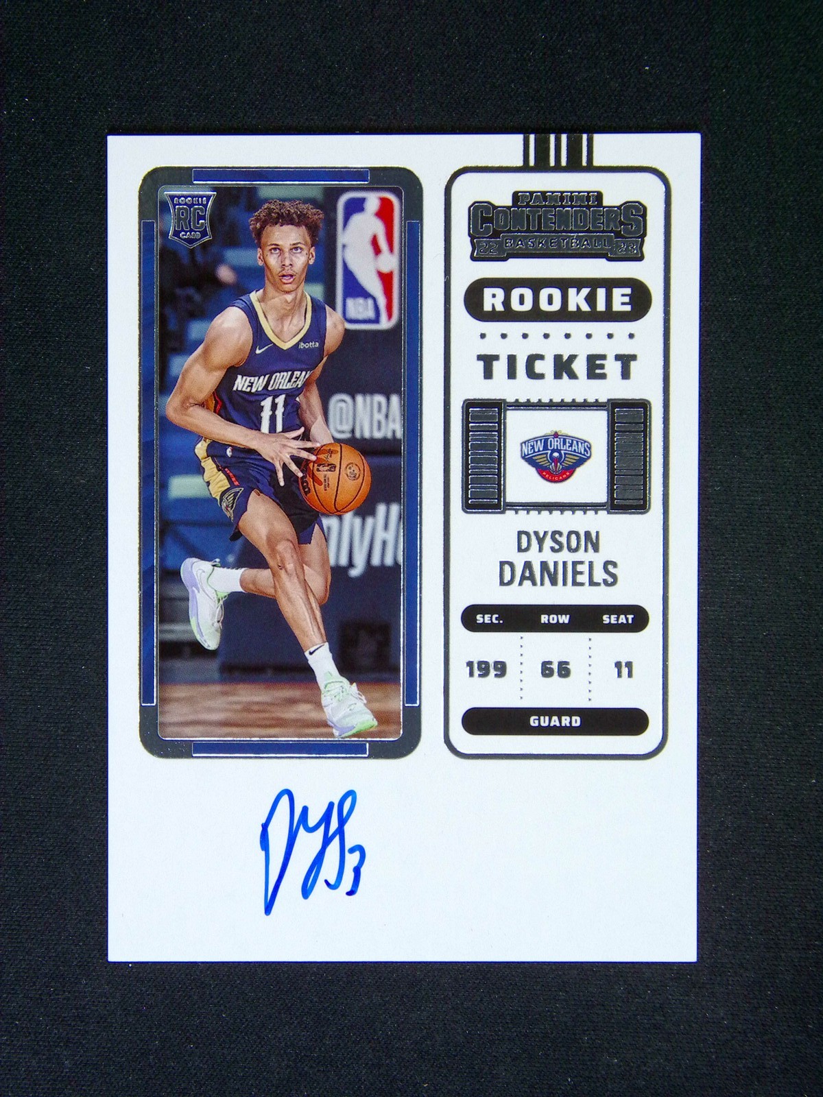 2022-23 Panini Contenders Dyson Daniels #142 RC Auto Rookie Ticket