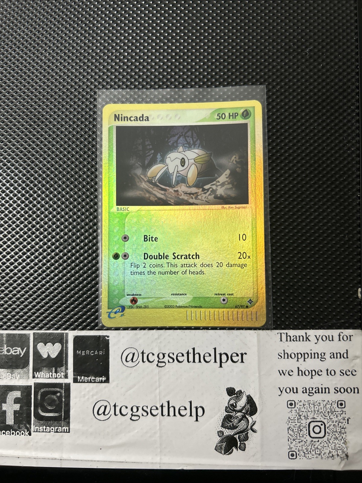 2003 Pokemon EX Dragon Nincada Reverse Foil 67/97 Near Mint