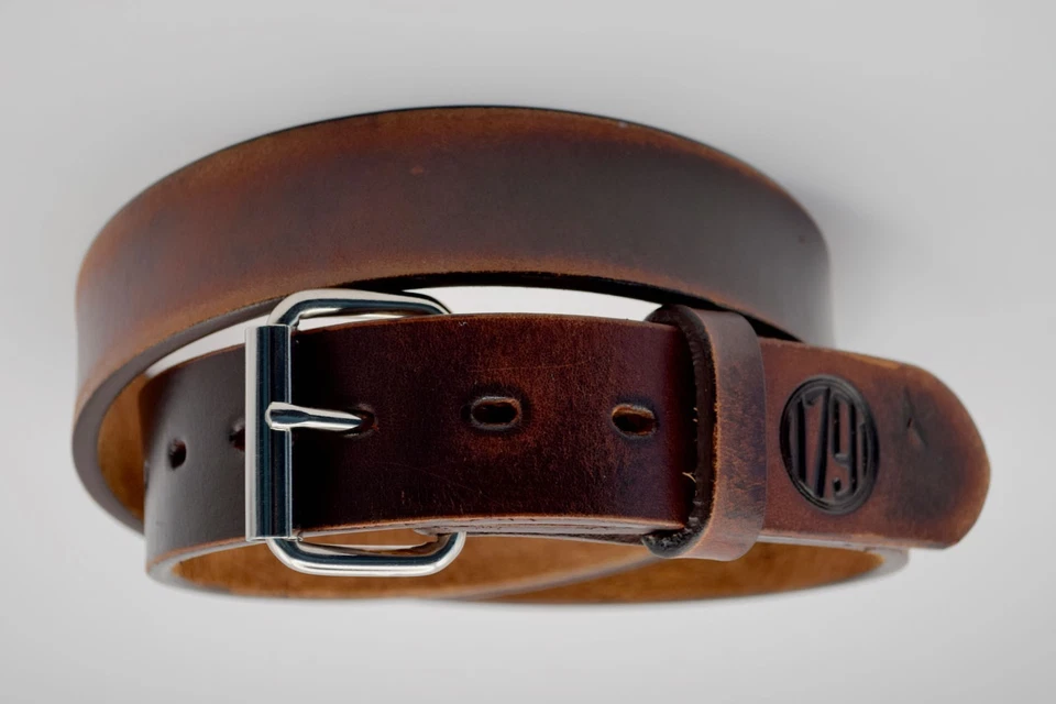 Cinturón de pistola de cuero 1791 clásico marrón cuero genuino talla 38 se adapta a 35" a 38" Foto 2 de 4