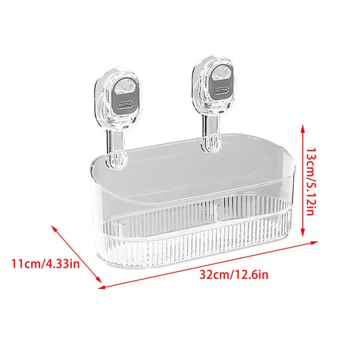 Punch-free Bathroom Drain Rack Wall-mounted Suction Storage Box Organizer - Picture 3 of 13