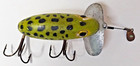Vintage Fred Arbogast Jitterbug Frog Green Bug Eye Fishing Lure