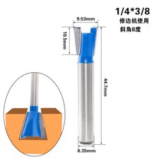 1/4" Shank 8 Degree 3/8" Dovetail Router Bit Woodworking Cutter