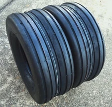 (2) Two 13x5.00-6 Lawn Tractor Mower Smooth Rib Tubeless Tires 13x500-6 13 500 6