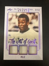 2019 Leaf Art Of Sport Triple  Game Used Jersey PELE 3/12 HOF