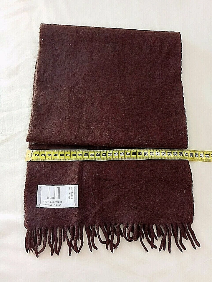 dunhill подлинный шарф коричневый 100% кашемир - Изображение 4 из 4