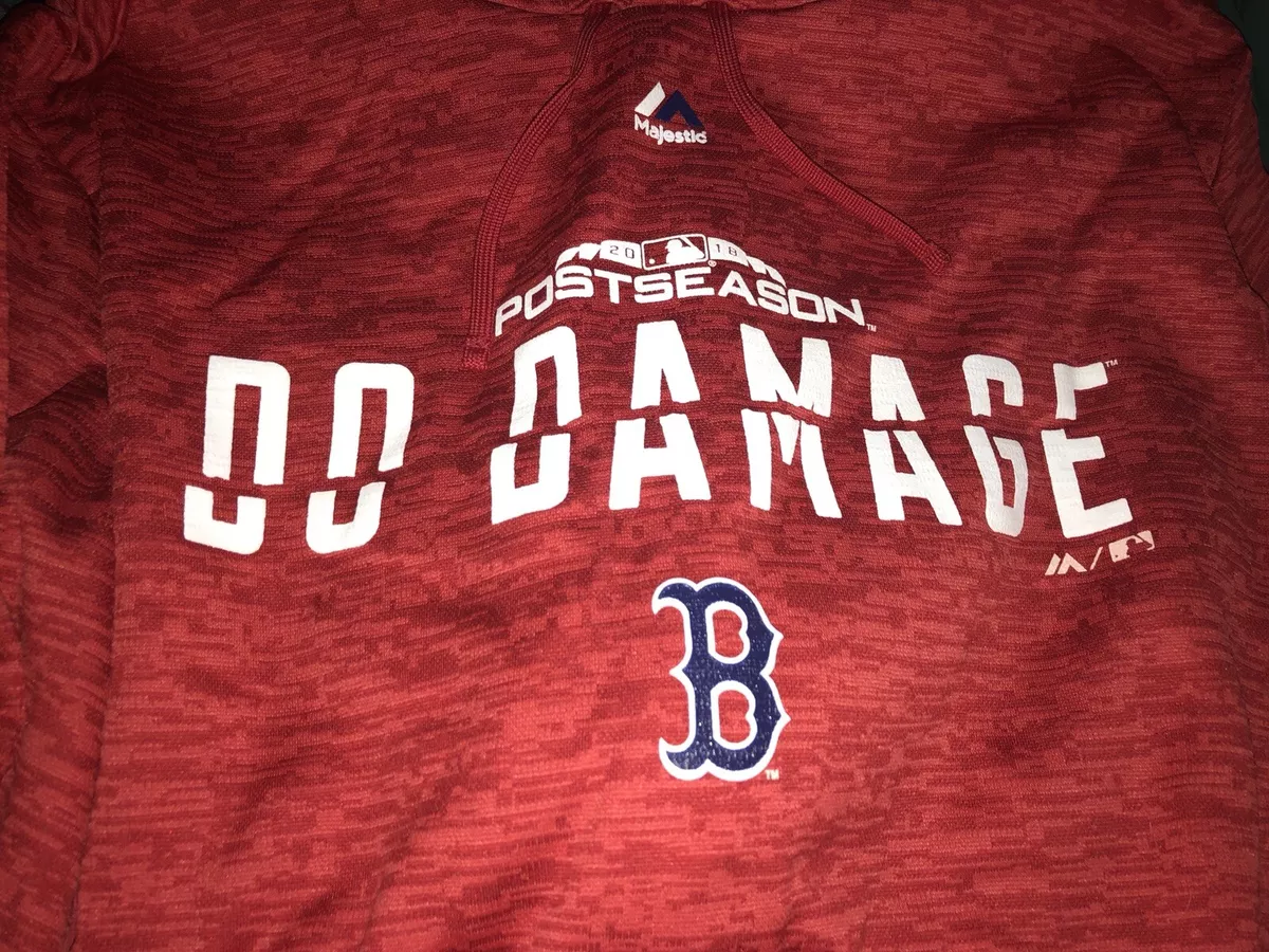 Boston Red Sox Do Damage 2018 Postseason Majestic Hoodie Size Small Brand  New