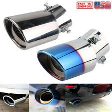 Car Exhaust Pipe Tip Rear Tail Muffler Chrome Stainless Accessories Universal