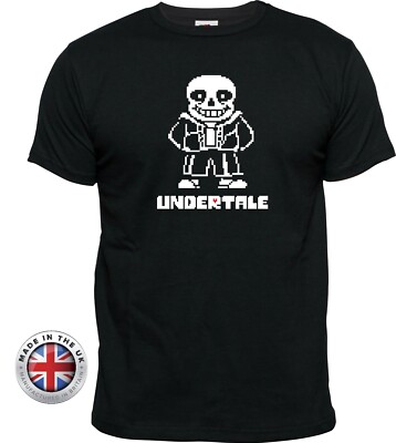 UNDERTALE T-Shirt Sans Skeleton Schwarz T Shirt. Unisex Damen, Kinder