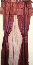 Emilia Curtain Window in a Bag 6 Piece Set One Rod Window Treatment Lace Backing