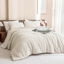 Beige King Size Bed Duvet Cover, Boho Cream Duvet Cover, 3 Piece Bedding Set