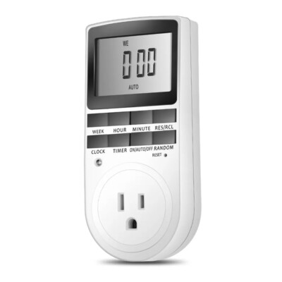US 120V Timer Outlet, 15A LCD Display Energy Saving Timer Socket Outlet, Plug-in