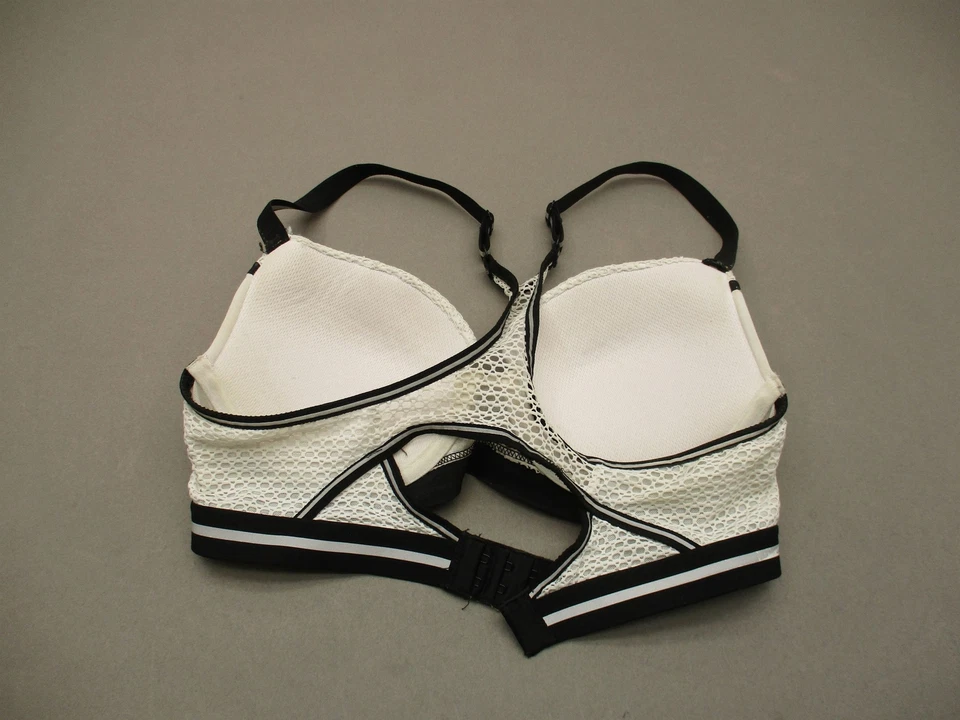 Bralette 34B On Gossamer para mujer blanco/negro forrado con aros espalda deportiva 4F Foto 3 de 4