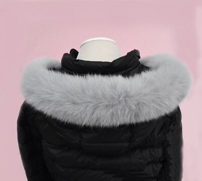 LUXURY Soft REAL Fox Fur Hood Trim Collar Ruff for Coat  display picture 1