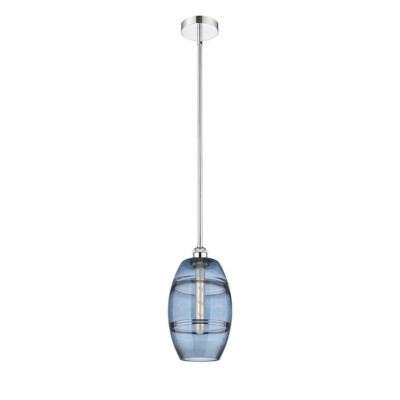 Innovations 616-1S Vaz 1Lt 8'' Stem Mini Pendant, CH/Blue - 616-1S-PC-G557-8BL