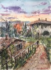 Watercolor Original Painting The Village 11