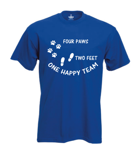 Shoebob Four Paws Two Feet One Happy Team T-shirt Dog Lovers top Dog Walkers tee - Picture 12 of 17