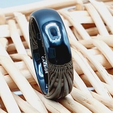 Comfort Fit Ring Black Tungsten Ring, Men's Wedding Ring, 6mm Wedding Band