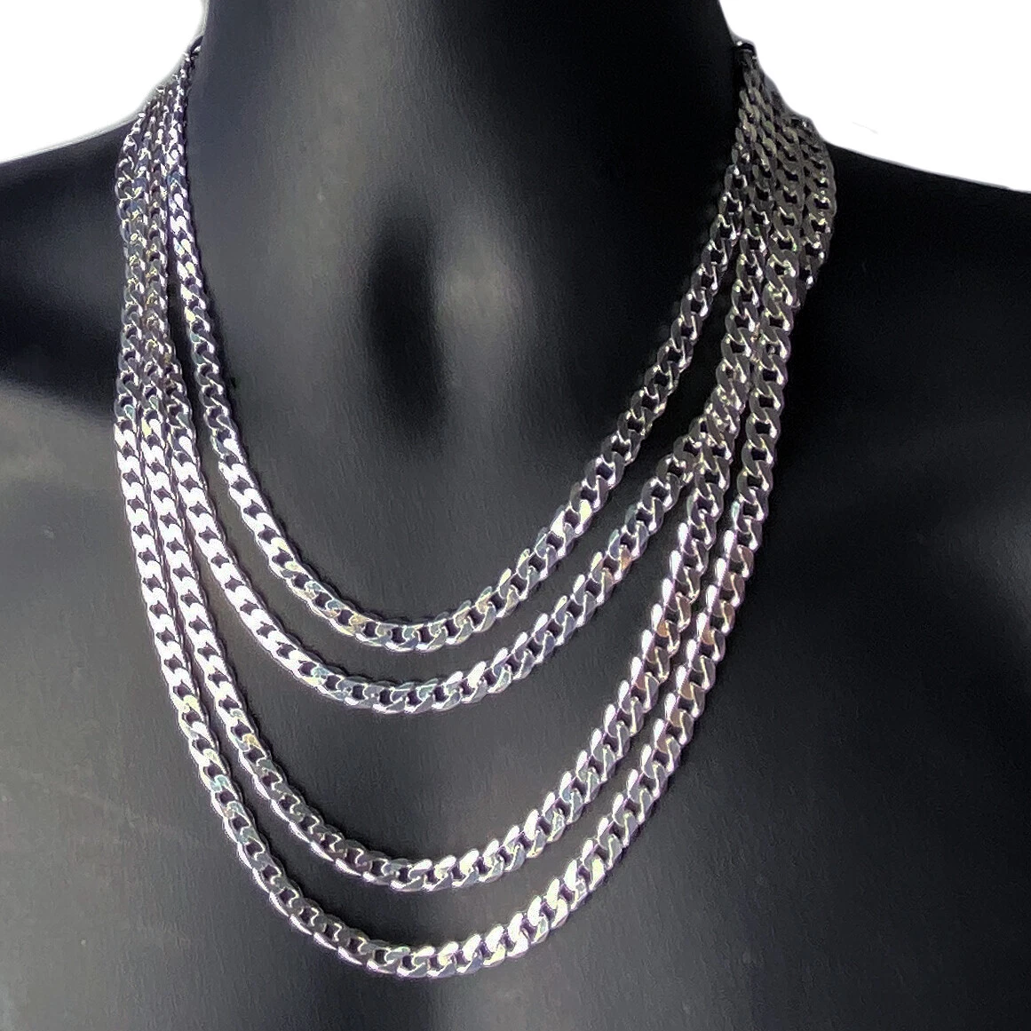 925 Sterling Silver Cuban Chain Necklace for Men