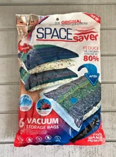 SPACE SAVER ~ 6 Vacuum Storage Bags ~ Variety Pack ~ w/FREE Hand Pump ~ NIP