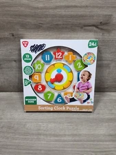 Wooden Clock Puzzle Sorting Toy Baby New Educational Montessori Game Kids 24m+