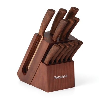 Raintree Copper 13 Piece Block Set, Brown/Wood