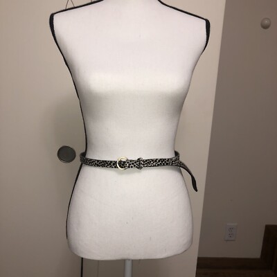 Medium SNOW LEOPARD MIA SKINNY BELT Garnet Hill Lk Nu  display picture 1
