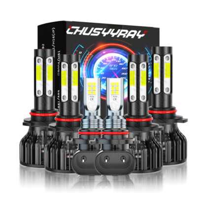 6Pcs For Dodge Magnum 2005-2008 Main Beam+Dipped Beam + Fog Light Combo Bulbs