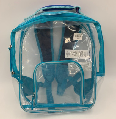 Pottery Barn Kids Mark & Graham Casey Turquoise Clear Small Backpack 14''H #9916Y