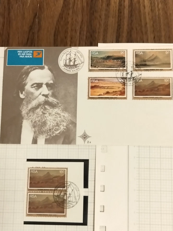 RSA-SOUTH AFRICA- MNH & USED Centenary of Thomas Baines death 18/06/1975 - Image 3 of 4