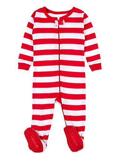 Leveret Red White Baby Footed Pajamas 18-24 Months Christmas Pjs 100%  Cotton
