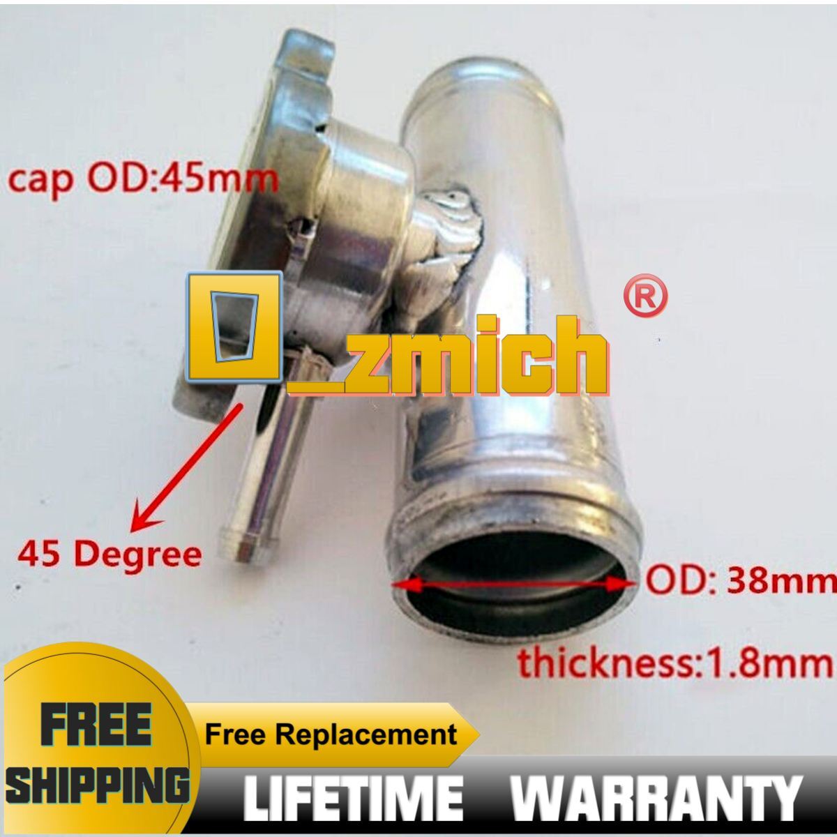 1.5" 38mm Hose Universal Aluminum Line Radiator Hose Joiner Filler Neck