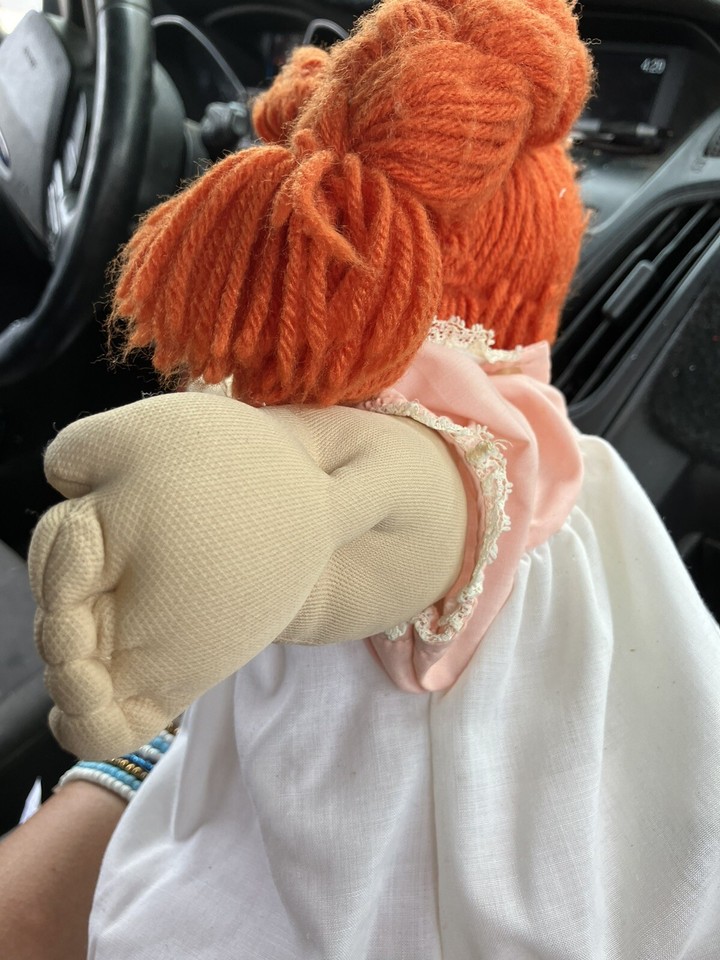 Cabbage Patch Kids Doll Red Orange Hair Braided Pigtails One Dimple